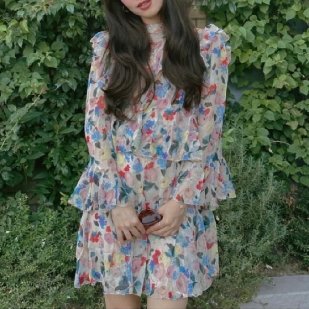 🔥NWT never worn Doen Floral Long Sleeve Dress - Multicolor🔥